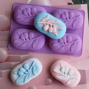 Oval Olive Tree Silicone Soap Mold